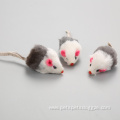 Rabbit Fur mice cat toy with rattle